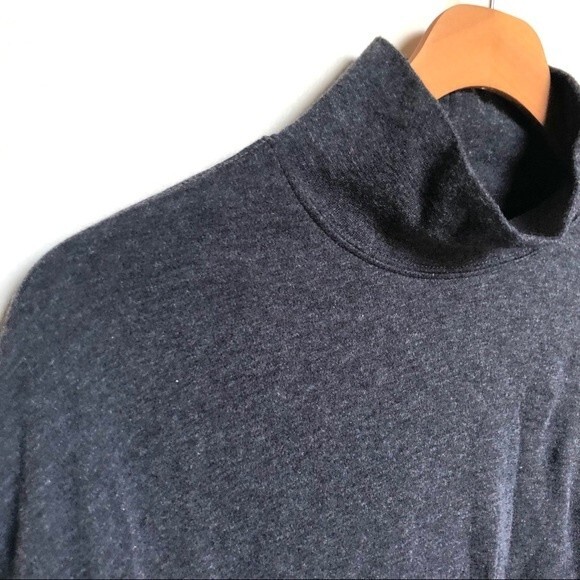 Talbots Grey Mock Neck Top Size Large - Picture 6 of 11